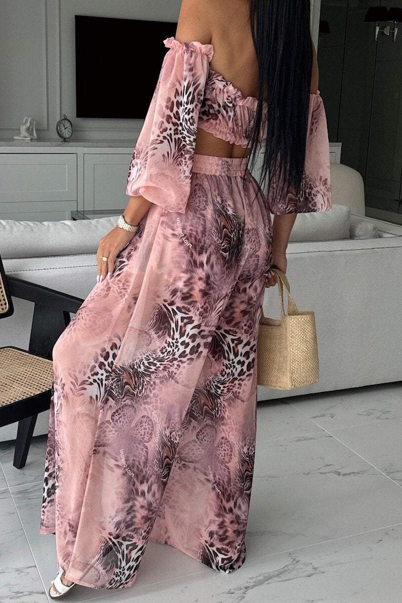 Women's Printed chiffon leisure suit