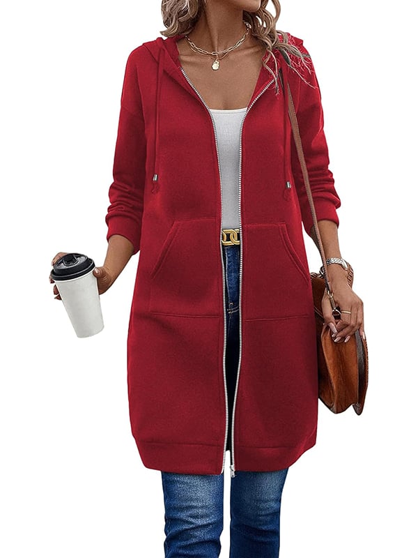 Women Casual Zip up Fleece Hoodies