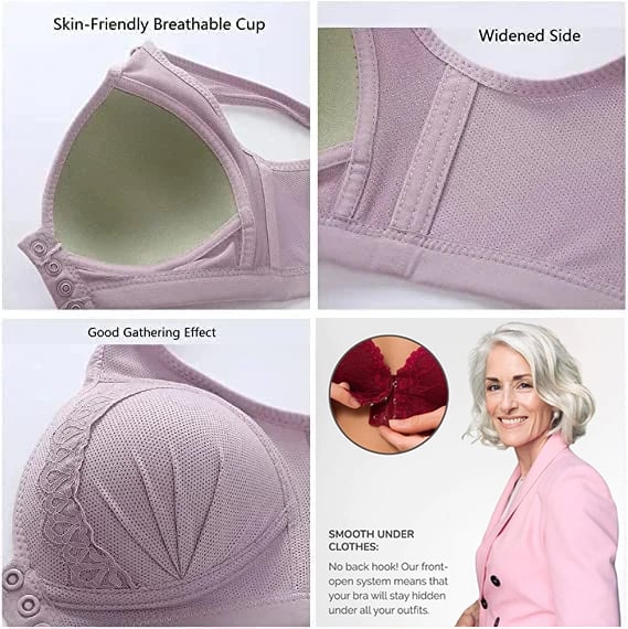 đź’•BUY 1 GET 2 FREEđź’•-2023 Front Button Breathable Skin-Friendly Cotton Bra
