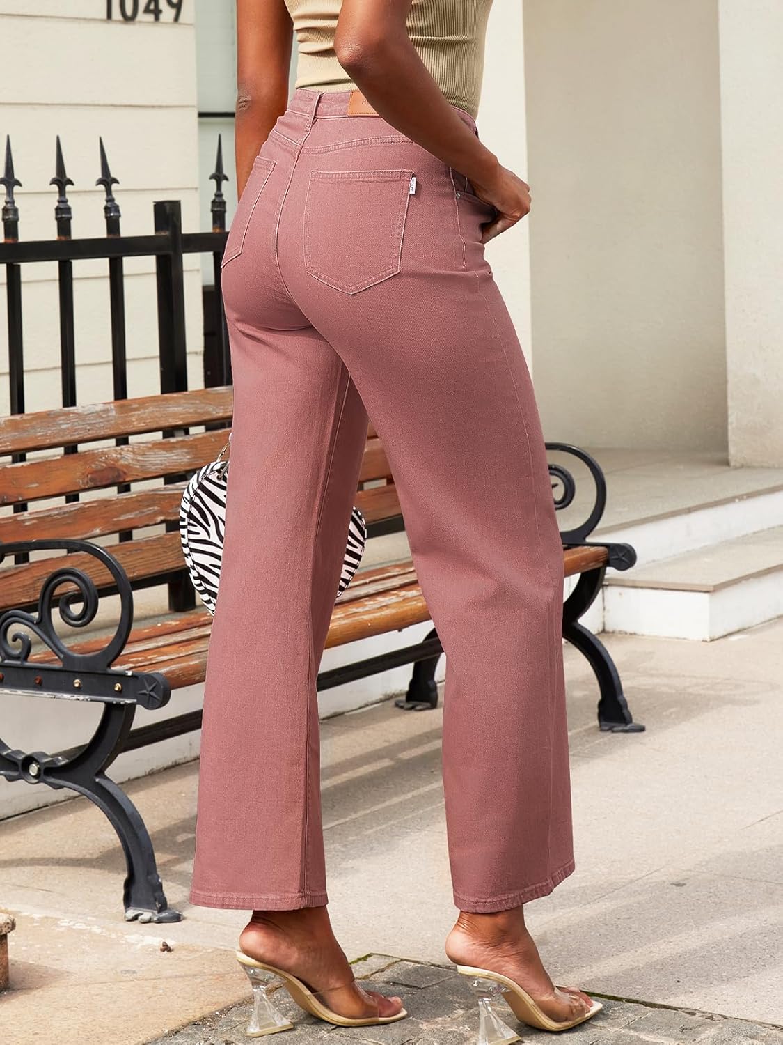 HDLTE Women Wide Leg Jeans High Waist Baggy Jeans Loose Boyfriend Jeans Denim Pants Y2K