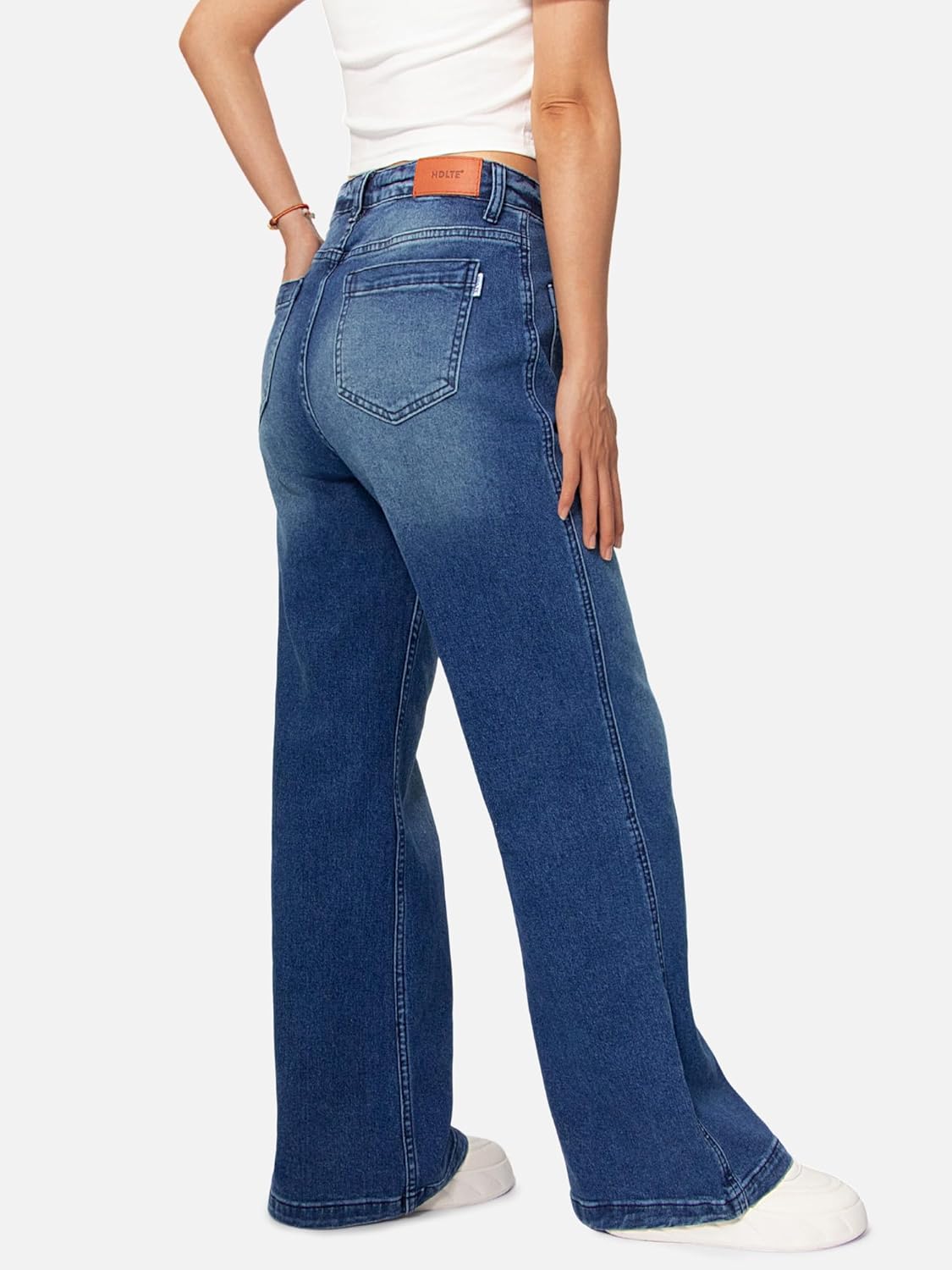 HDLTE Women Wide Leg Jeans High Waist Baggy Jeans Loose Boyfriend Jeans Denim Pants Y2K