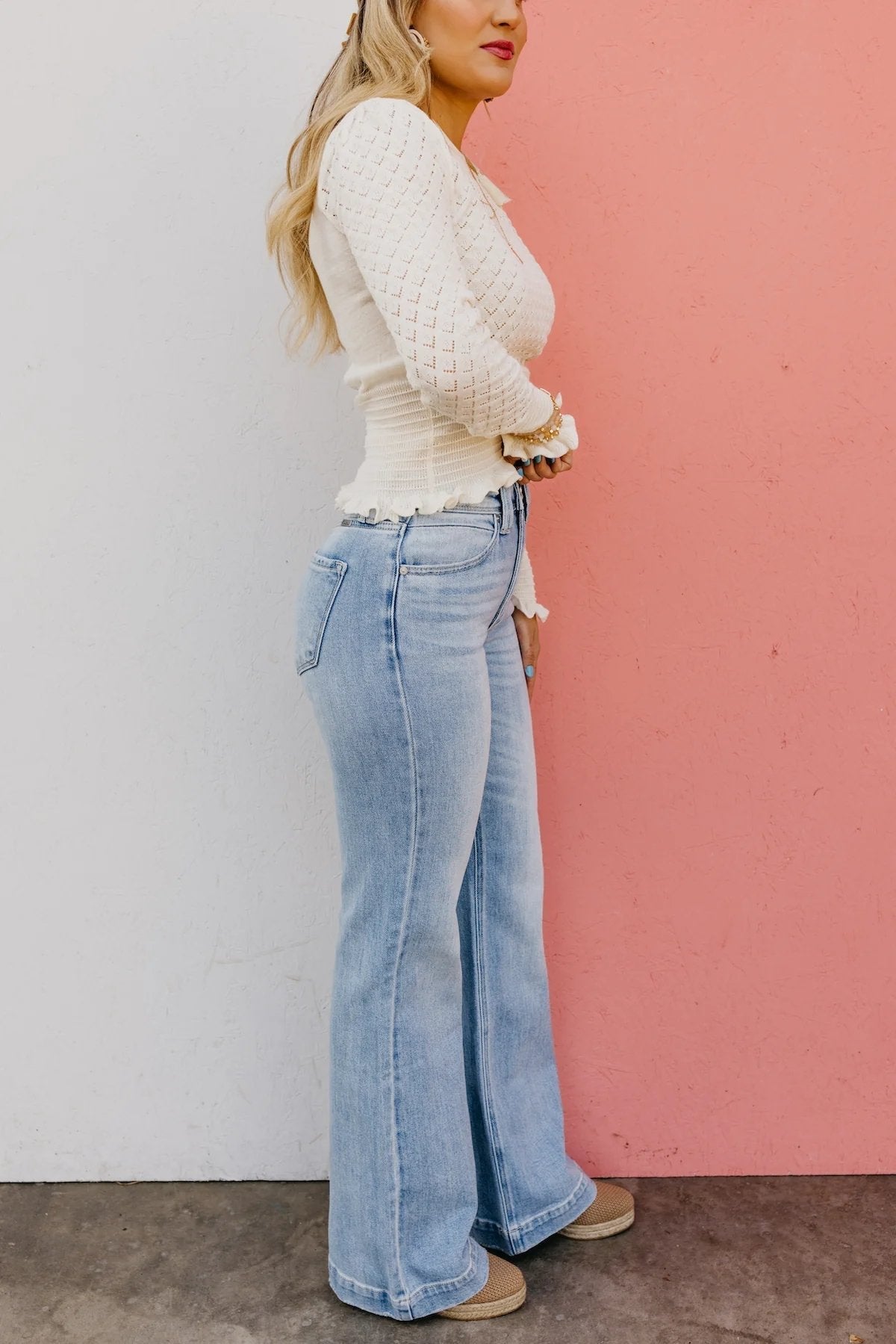 HALF PRICEš„High Rise Vintage Wash Tummy Control Top Straight Leg Jeans