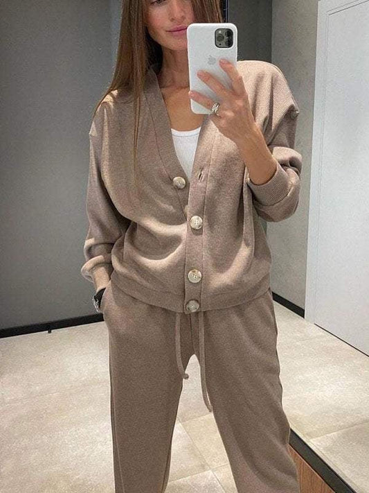Women's Buttoned Jacket and Pants Two-piece Set (Buy 2 Free Shipping)