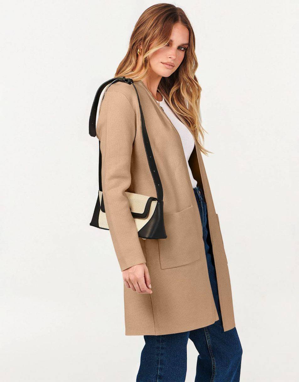 ANRABESS Cardigan Sweater for Women Casual 2023 Fall Winter Fashion Coat Long Sleeve Open Front Knit Coatigan Clothes