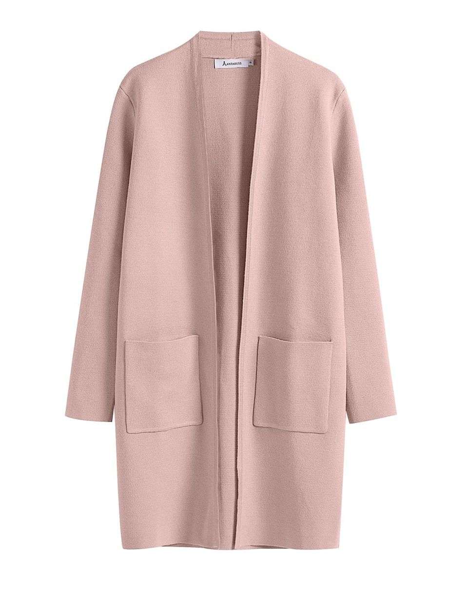 ANRABESS Cardigan Sweater for Women Casual 2023 Fall Winter Fashion Coat Long Sleeve Open Front Knit Coatigan Clothes