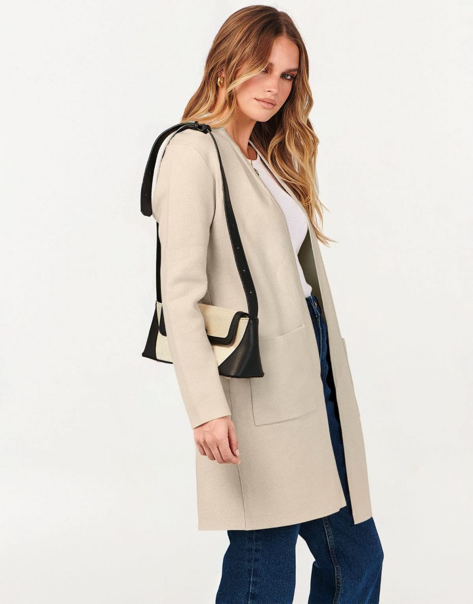 ANRABESS Cardigan Sweater for Women Casual 2023 Fall Winter Fashion Coat Long Sleeve Open Front Knit Coatigan Clothes