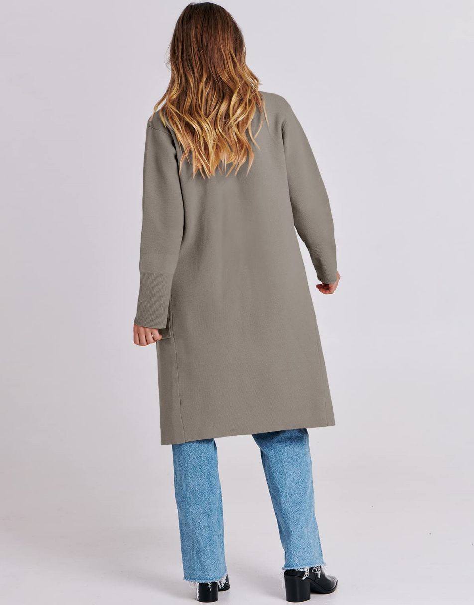 ANRABESS Cardigan for Women Oversized Open Front Sweater Coat Long Sleeve Lapel Blazer Jacket Fall Outwear Coatigan