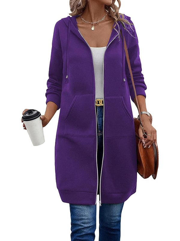 Women Casual Zip up Fleece Hoodies