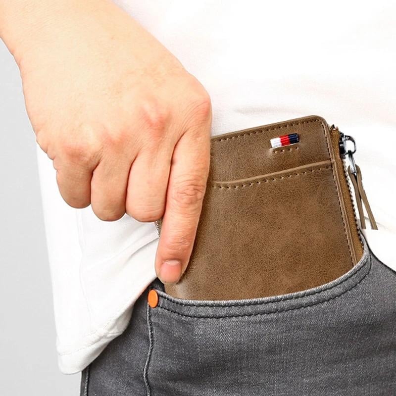 Men Wallet Zipper Purse ( RFID PROTECTED )