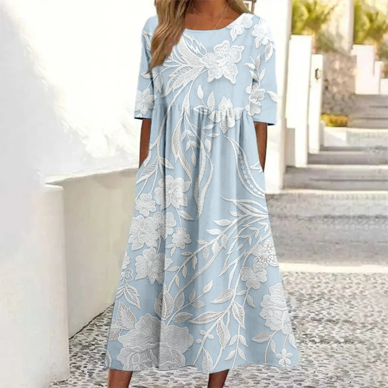 Women's Retro Floral Print Dress