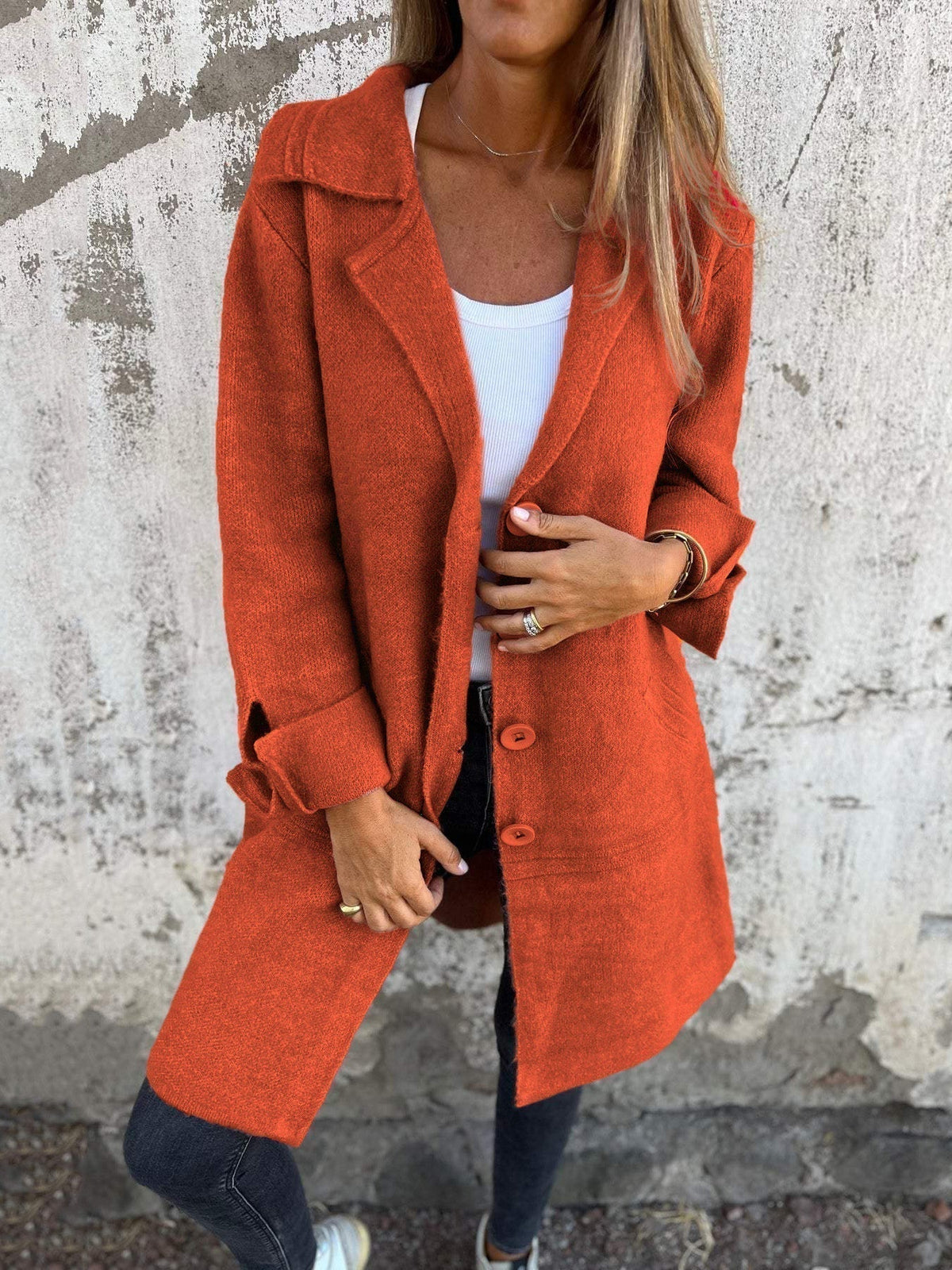 Casual Lapel Wool Single Breasted Long Coat(BUY 2 FREE SHIPPING)