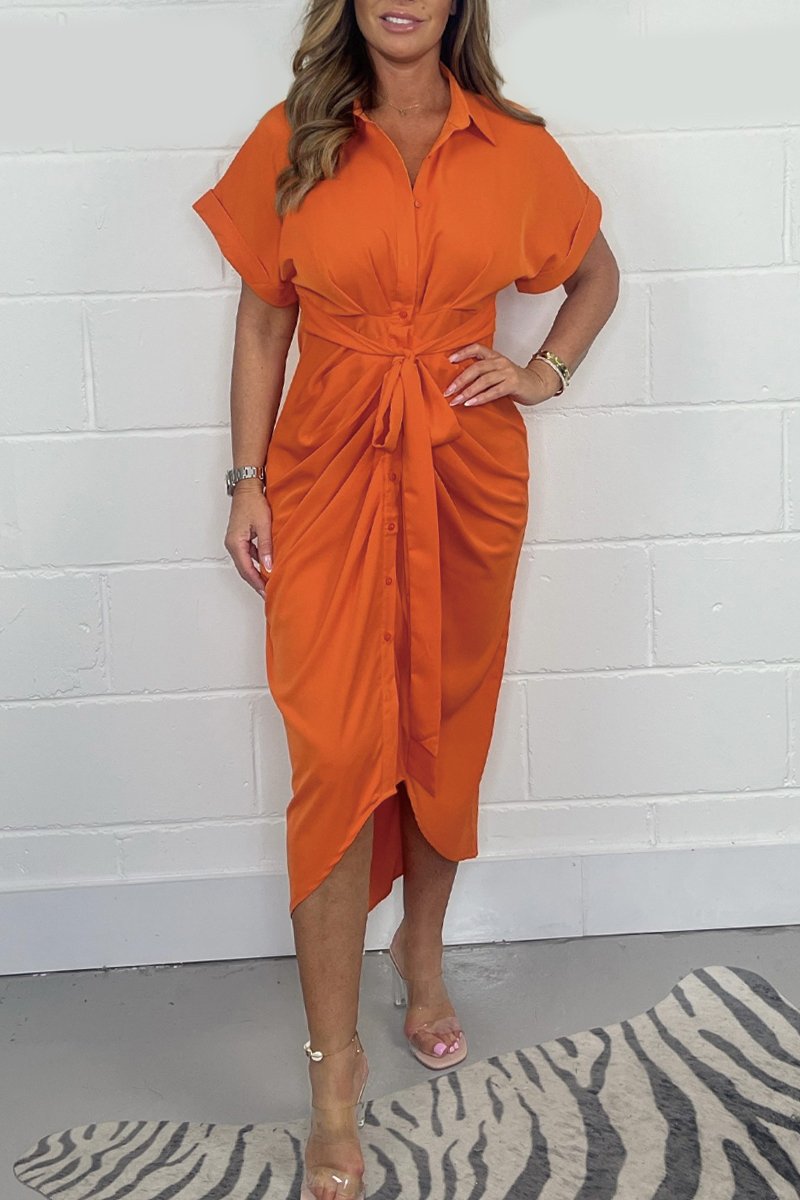 š„50% Off-Limited Timeā³ Solid Color Shirt Dress