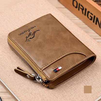 Men Wallet Zipper  Purse ( RFID PROTECTED )