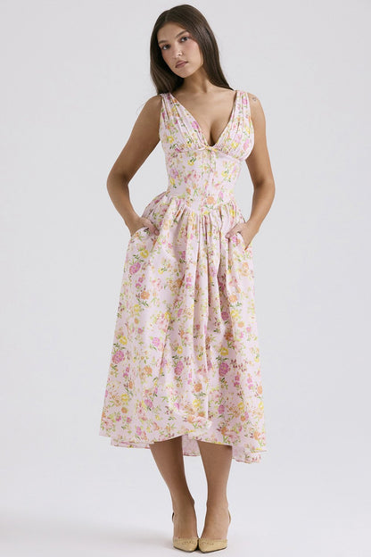 Stylish Floral Print V-Neck Swing Dress🌺Buy 2 Free Shipping