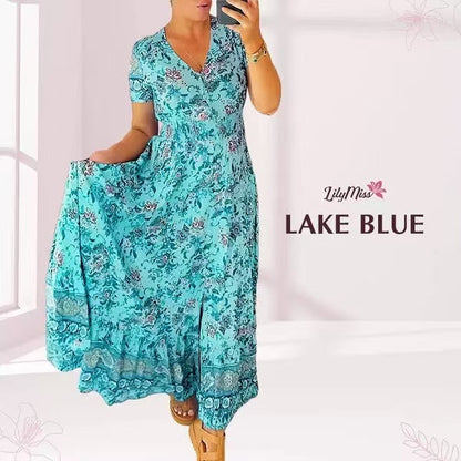 (💃Hot Sale - 45% OFF🔥)Floral print v-neck dress