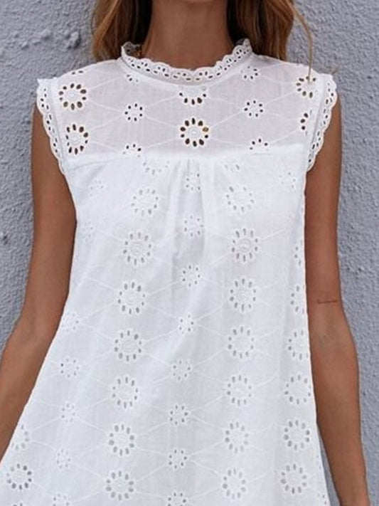 Women'S Casual Solid Color Lace Dress