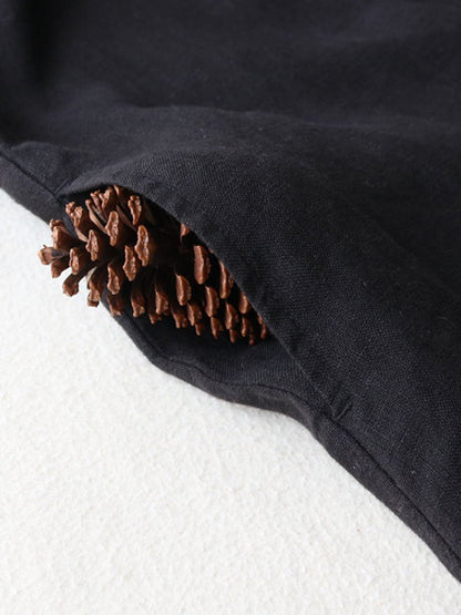Literary And Retro Cotton Linen Shirt Dress
