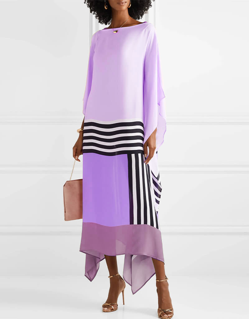 Rosa Kaftan mit Bonbonstreifen