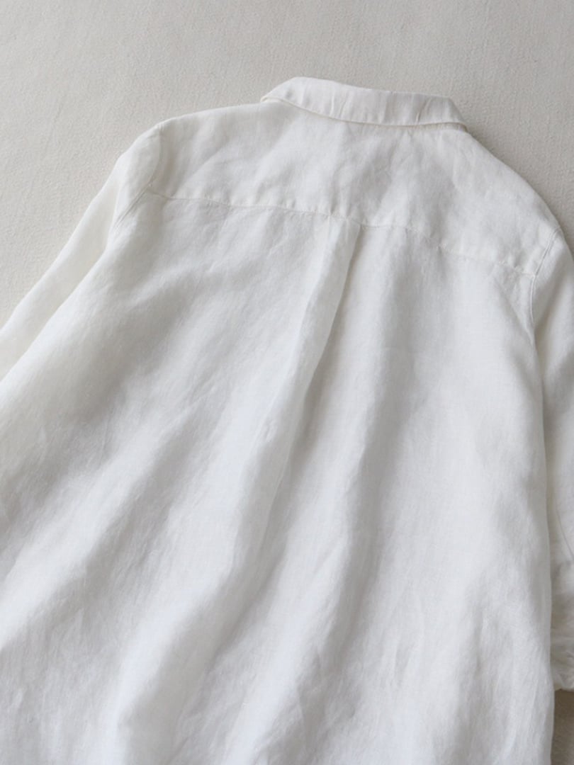 Literary And Retro Cotton Linen Shirt Dress