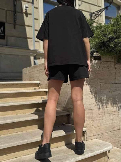 Women's Round Neck Short Sleeve Two Piece Suit