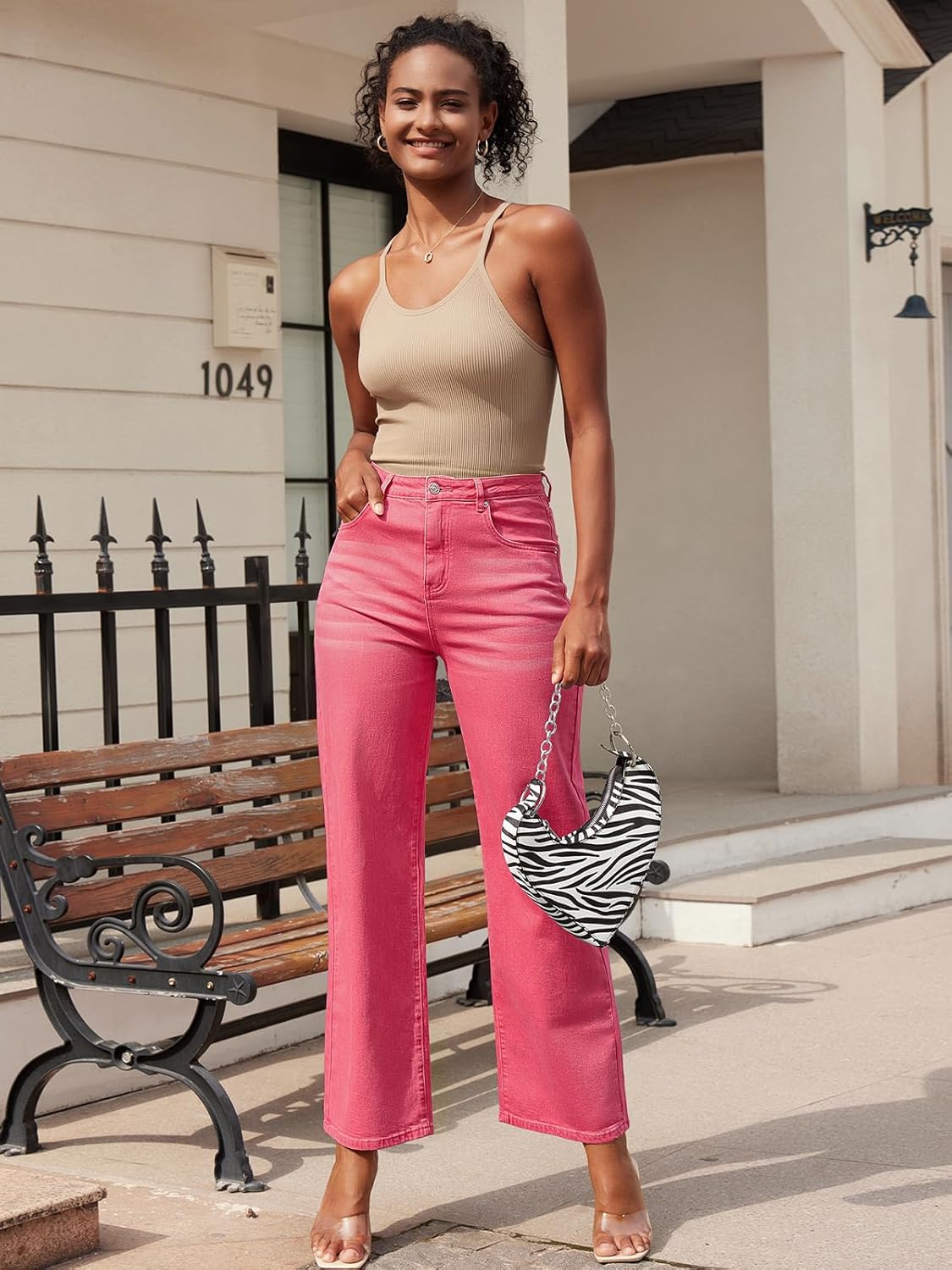 HDLTE Women Wide Leg Jeans High Waist Baggy Jeans Loose Boyfriend Jeans Denim Pants Y2K