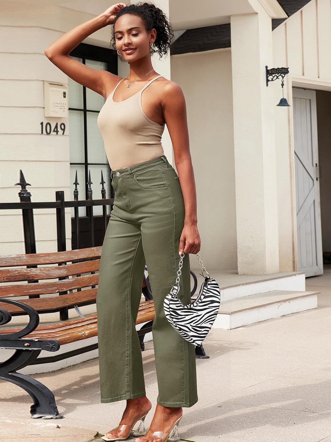 HDLTE Women Wide Leg Jeans High Waist Baggy Jeans Loose Boyfriend Jeans Denim Pants Y2K