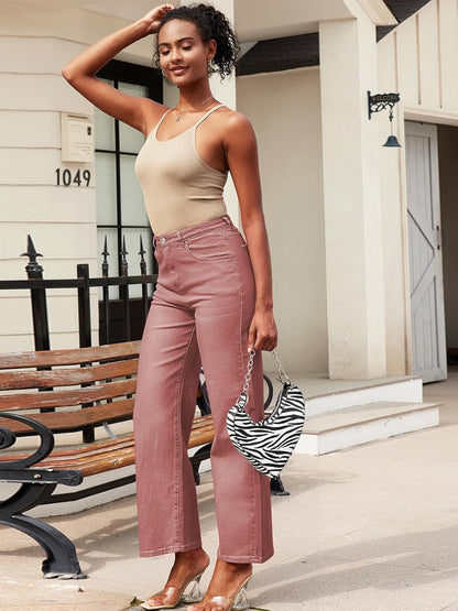 HDLTE Women Wide Leg Jeans High Waist Baggy Jeans Loose Boyfriend Jeans Denim Pants Y2K