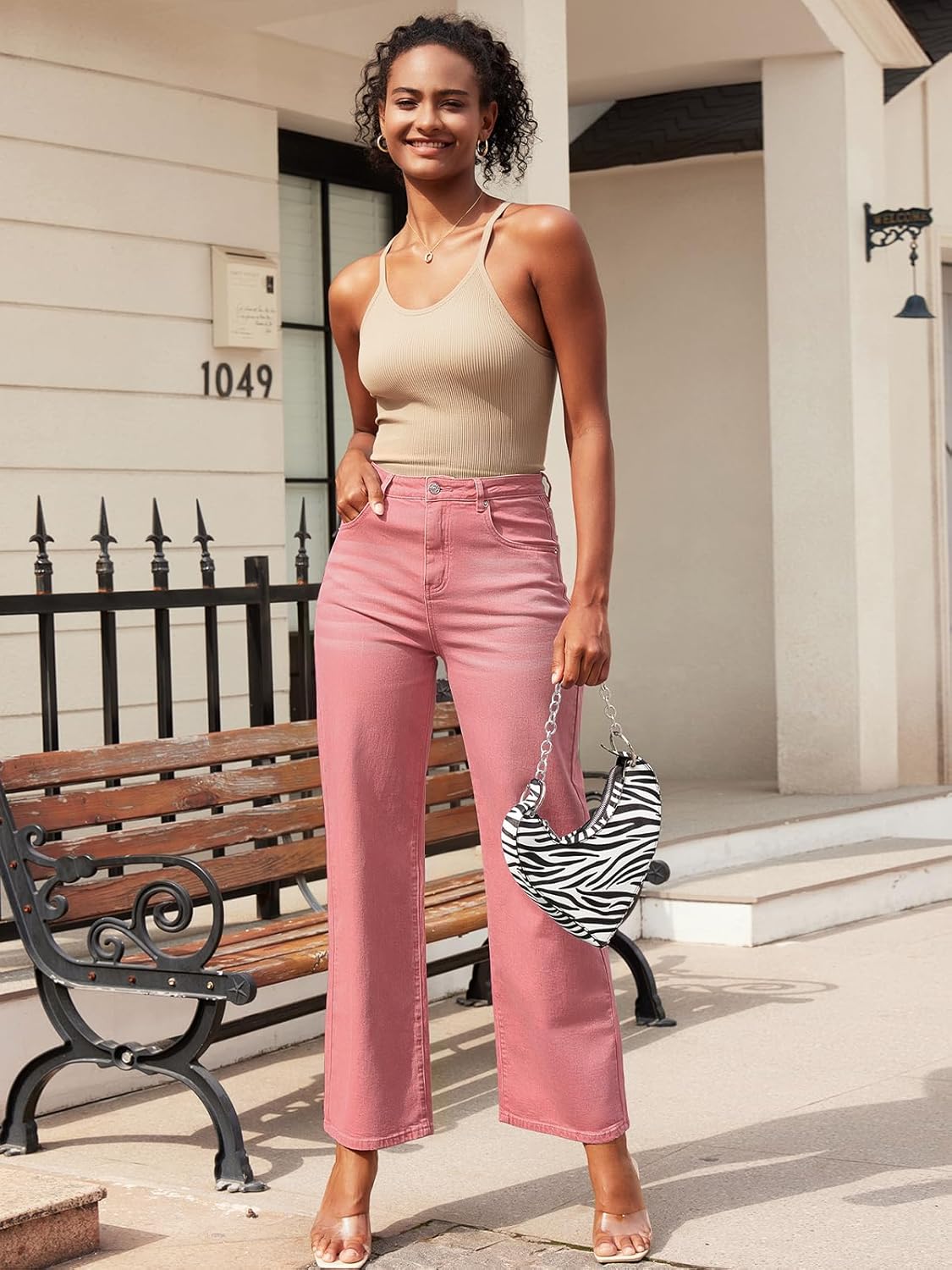 HDLTE Women Wide Leg Jeans High Waist Baggy Jeans Loose Boyfriend Jeans Denim Pants Y2K