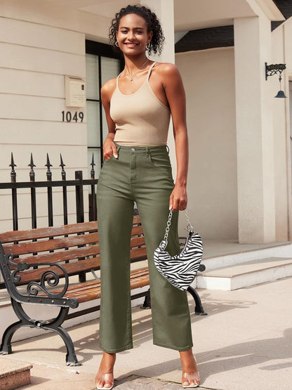 HDLTE Women Wide Leg Jeans High Waist Baggy Jeans Loose Boyfriend Jeans Denim Pants Y2K