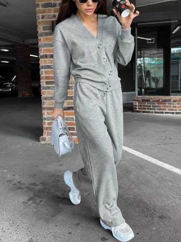 Women's Buttoned Jacket and Pants Two-piece Set (Buy 2 Free Shipping)