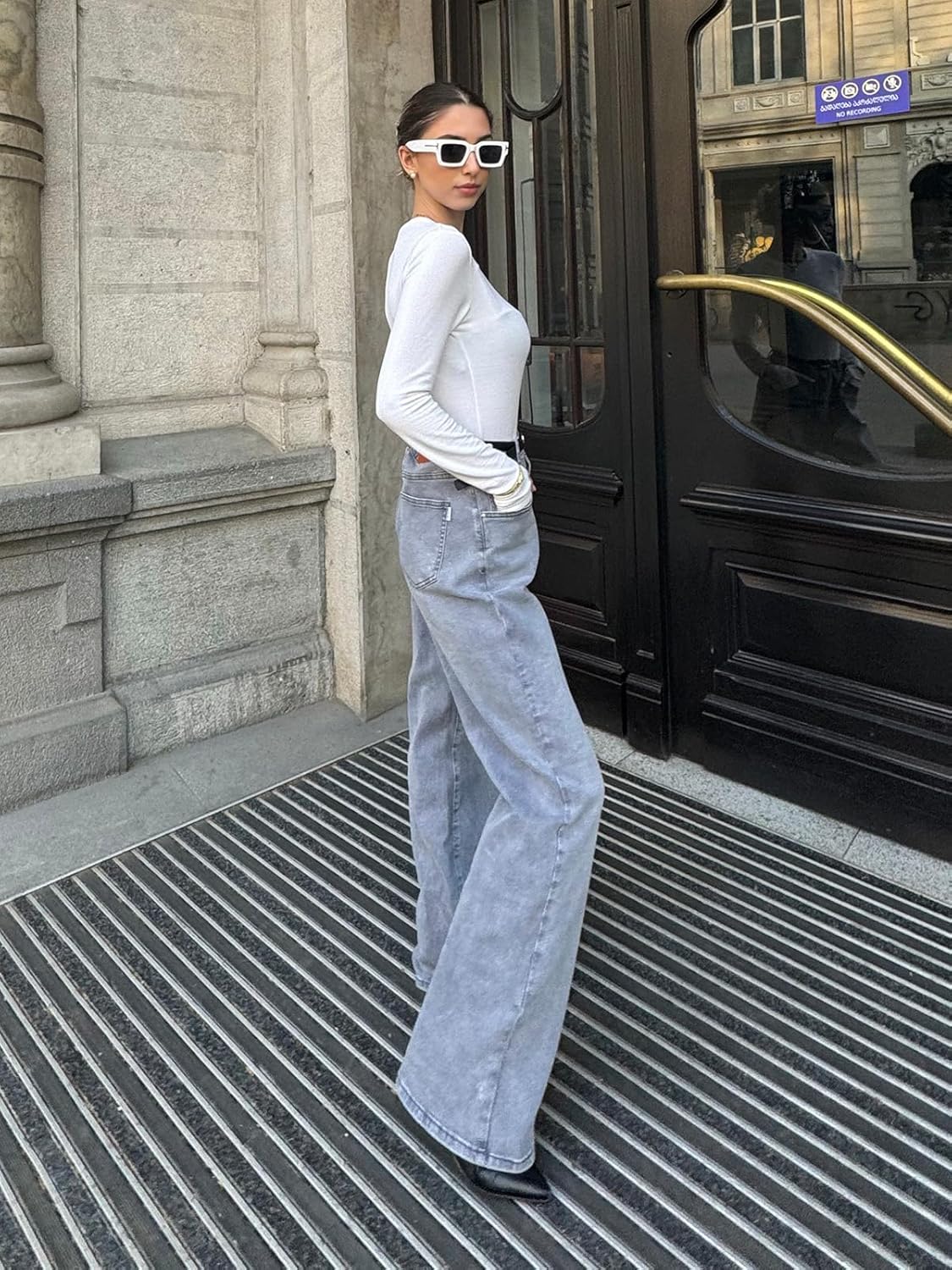 HDLTE Women Wide Leg Jeans High Waist Baggy Jeans Loose Boyfriend Jeans Denim Pants Y2K