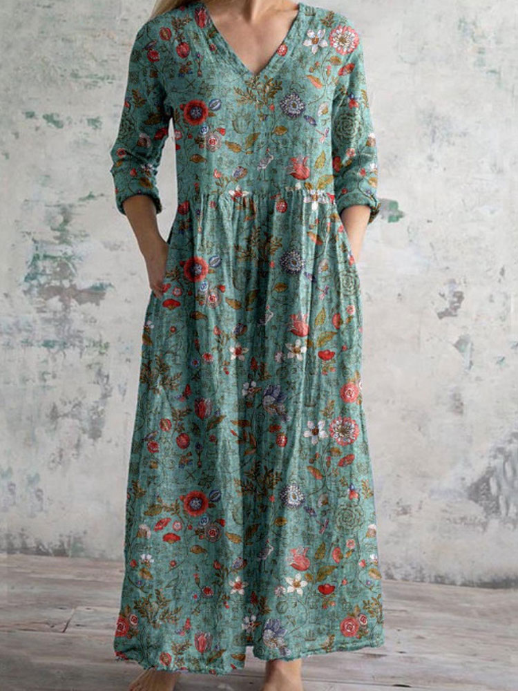 Women's Retro Floral Print Dress