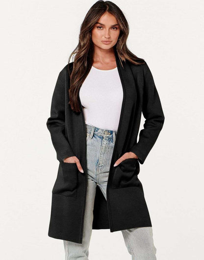 ANRABESS Cardigan Sweater for Women Casual 2023 Fall Winter Fashion Coat Long Sleeve Open Front Knit Coatigan Clothes