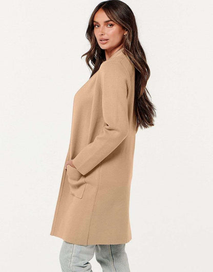 ANRABESS Cardigan Sweater for Women Casual 2023 Fall Winter Fashion Coat Long Sleeve Open Front Knit Coatigan Clothes
