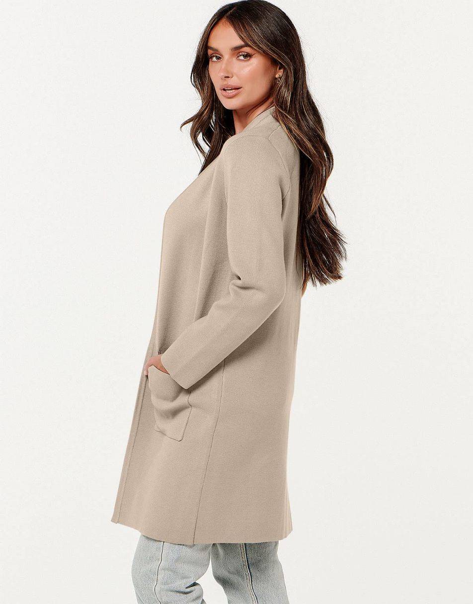ANRABESS Cardigan Sweater for Women Casual 2023 Fall Winter Fashion Coat Long Sleeve Open Front Knit Coatigan Clothes