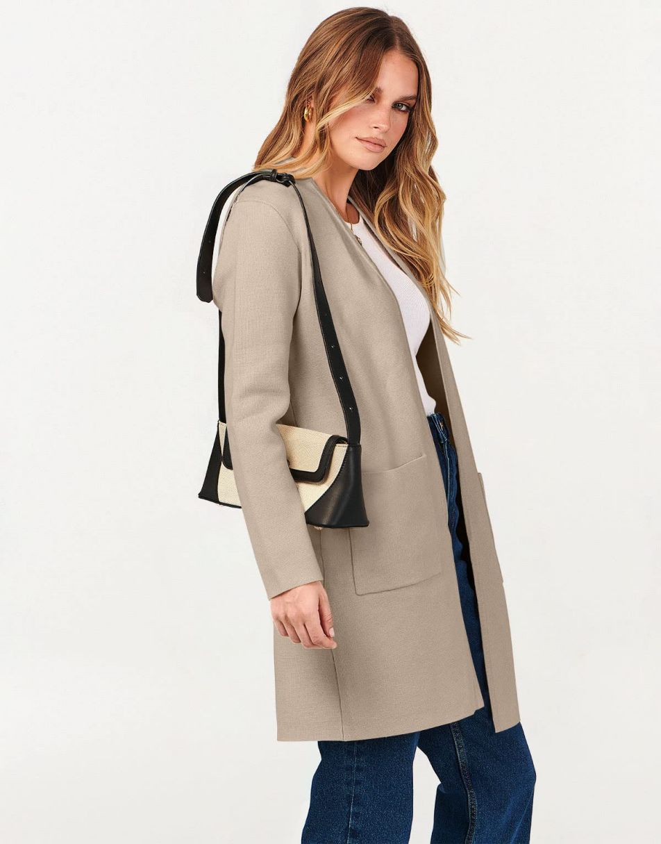ANRABESS Cardigan Sweater for Women Casual 2023 Fall Winter Fashion Coat Long Sleeve Open Front Knit Coatigan Clothes
