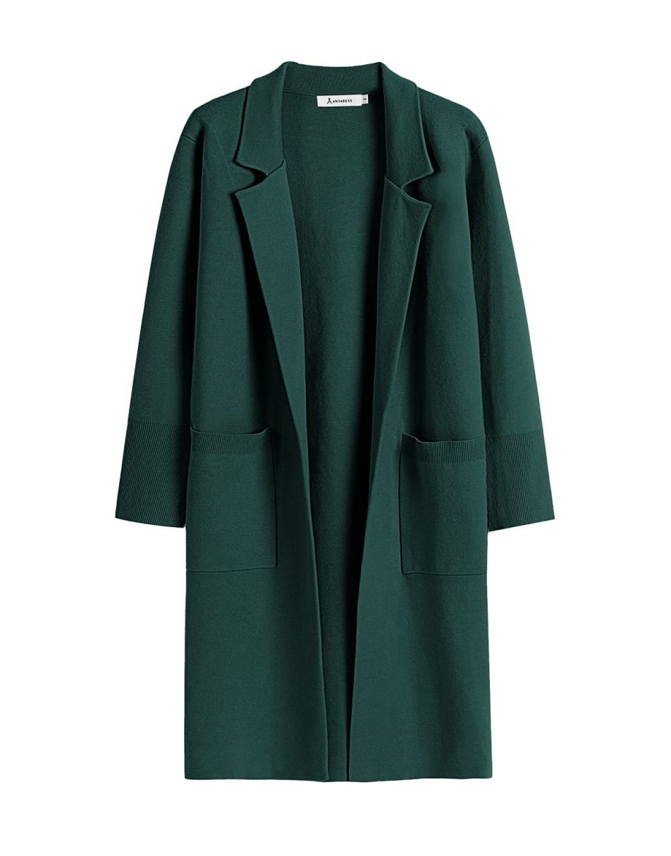 ANRABESS Cardigan for Women Oversized Open Front Sweater Coat Long Sleeve Lapel Blazer Jacket Fall Outwear Coatigan