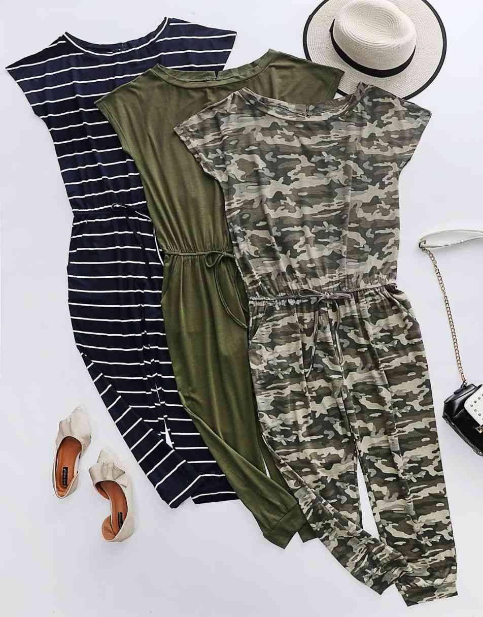 ANRABESS Casual Off Shoulder Elastic Waist Stretchy Long Romper Jumpsuit