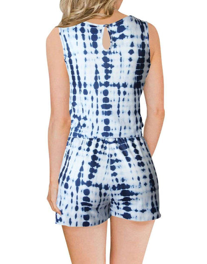 ANRABESS Scoop Neck Sleeveless Tank Top Short Jumpsuit Rompers with Pockets