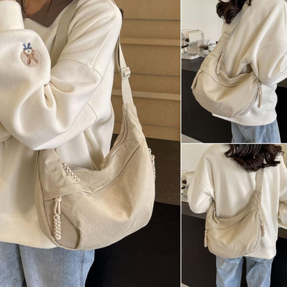 Designer Direct Sales Women's Fashion Plain Color Nylon Crossbody Hobo Bag