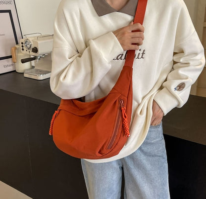 Designer Direct Sales Women's Fashion Plain Color Nylon Crossbody Hobo Bag