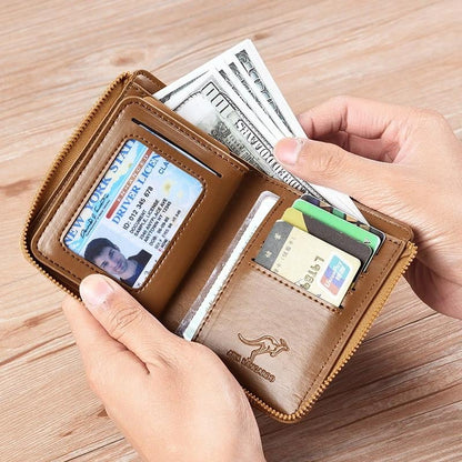 Men Wallet Zipper  Purse ( RFID PROTECTED )