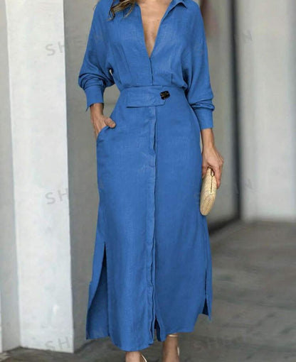 2024 Solid color maxi dress