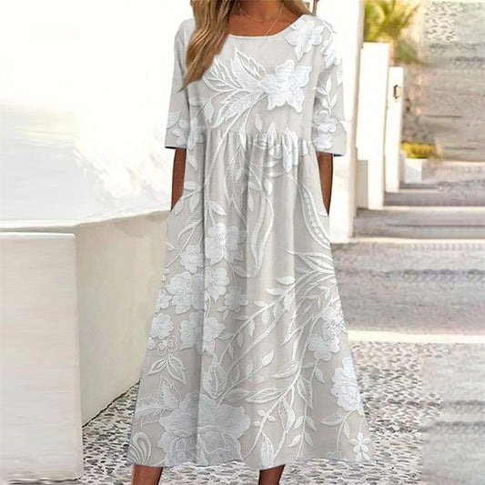 Women's Retro Floral Print Dress