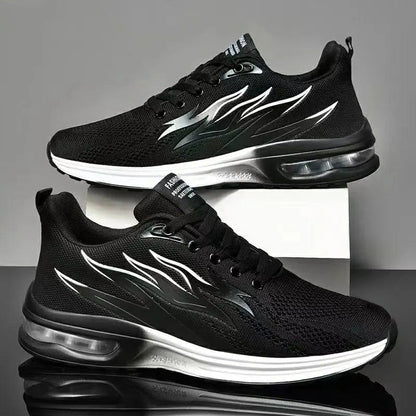 Men's Breathable Soft Soled Flame Pattern Running Shoes