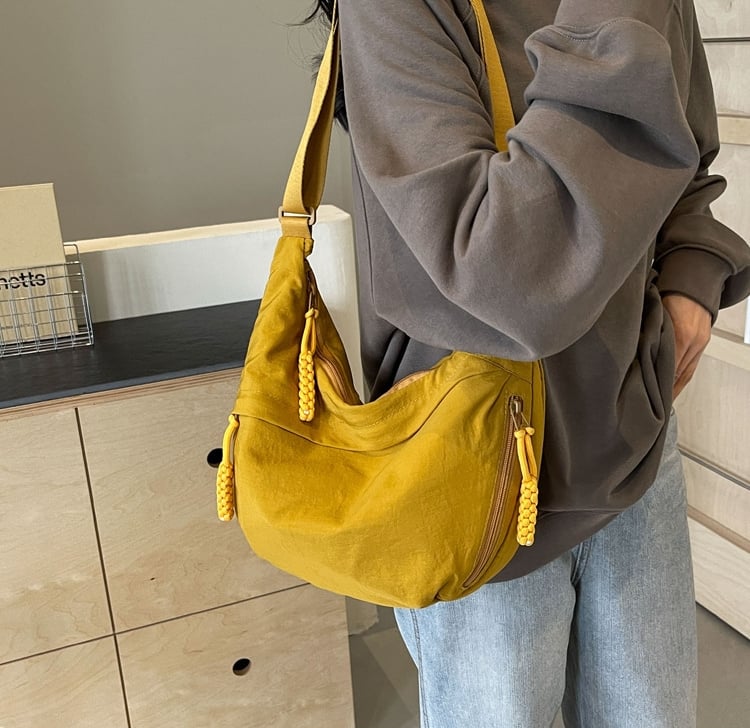 Designer Direct Sales Women's Fashion Plain Color Nylon Crossbody Hobo Bag
